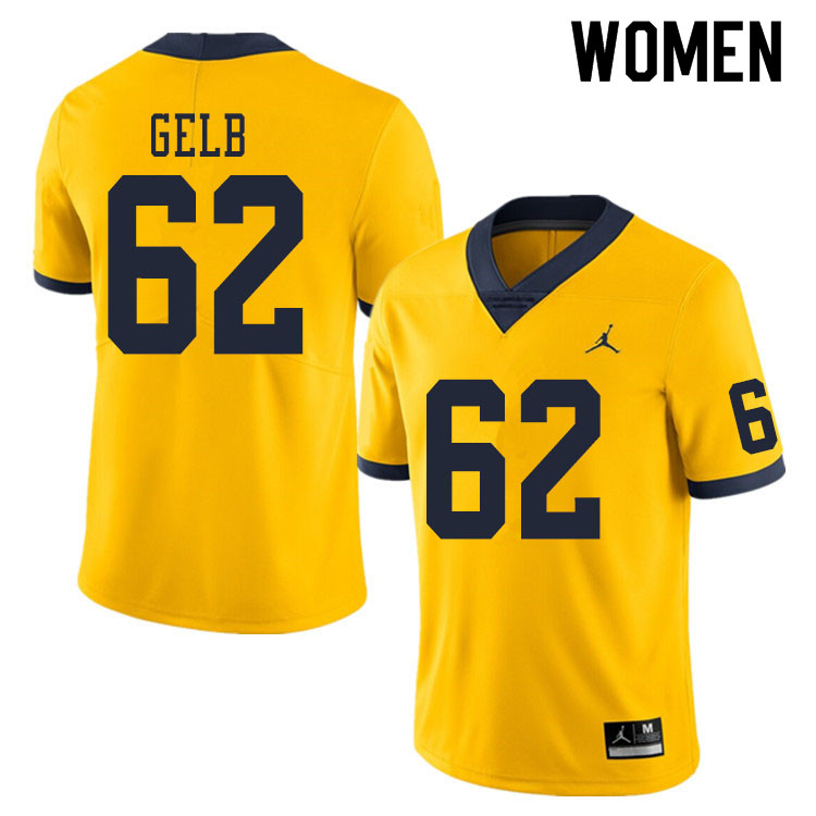Women #62 Mica Gelb Michigan Wolverines College Football Jerseys Sale-Yellow